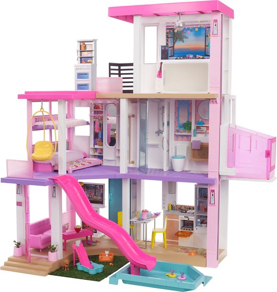 Barbie Droomhuis - Barbie huis - 3 verdiepingen met licht en geluid - 109 x 104 cm - Barbie Dreamhouse