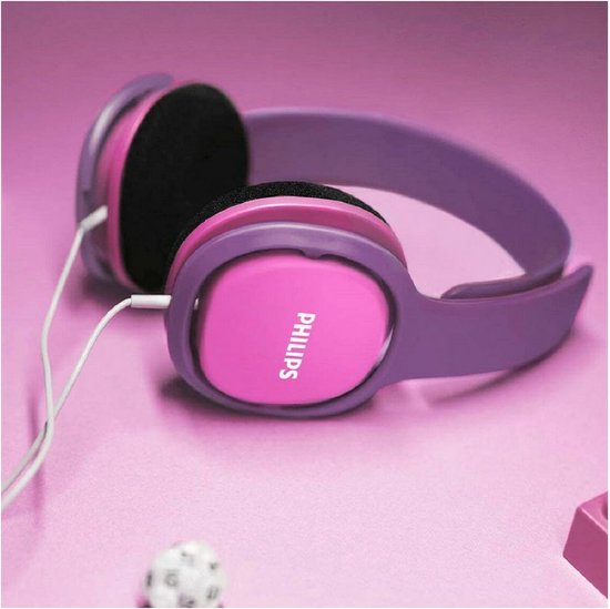 Philips SHK2000 - Kids Koptelefoon - On-Ear Volumebegrenzing - Roze/Paars - Ergonomische hoofdband