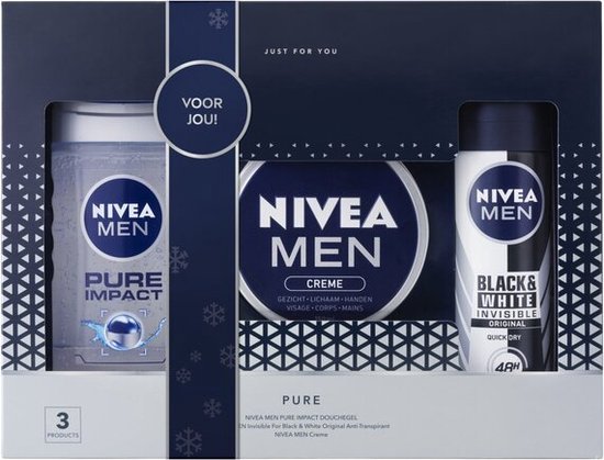 NIVEA Men Pure Geschenkset - Creme, Douchegel en Deodorant