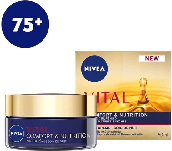 Nivea Vital Comfort & Nutrition 75+ Nachtcreme - 50 ml