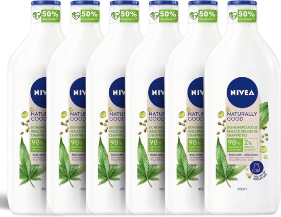 NIVEA Naturally Good Bio Hennepzaadolie Body Lotion - 6x350ml