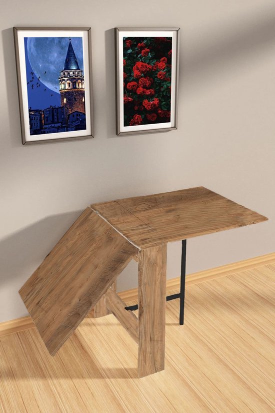 De Stijlvolle en Praktische Manier om Ruimte te Besparen - Opklapbare Tafelmodellen - Mdf Praktische Tafel – Eettafel - MDF Pijnboomt