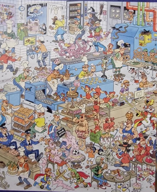 Jan Van Haasteren Bakkerij zoekboek - Voor kinderen en volwassenen - XL boek - Met humoristische illustraties