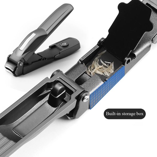 Maxenza Nagelknipper Set - Teennagelknipper - RVS - Nagelknipper met Opvangbak - Nagelknipper voor Vingernagels & Teennagels - Zwart/Zilver