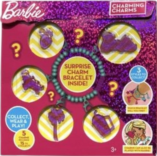 Barbie Charming Charms Multi Functioneel Armbandje Met 5 Verschillende Hangers - Paars - 3+