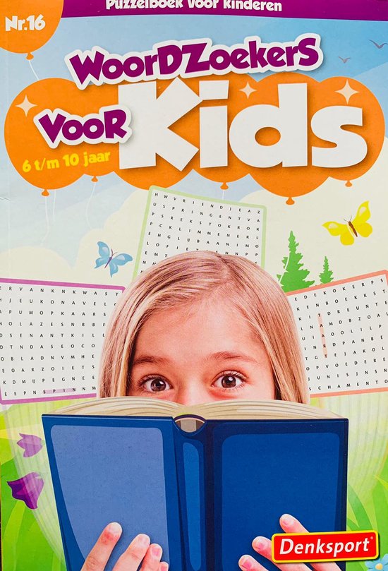 Denksport Woordzoekers voor Kids 6 t/m 10 jaar - Puzzelboek voor kinderen