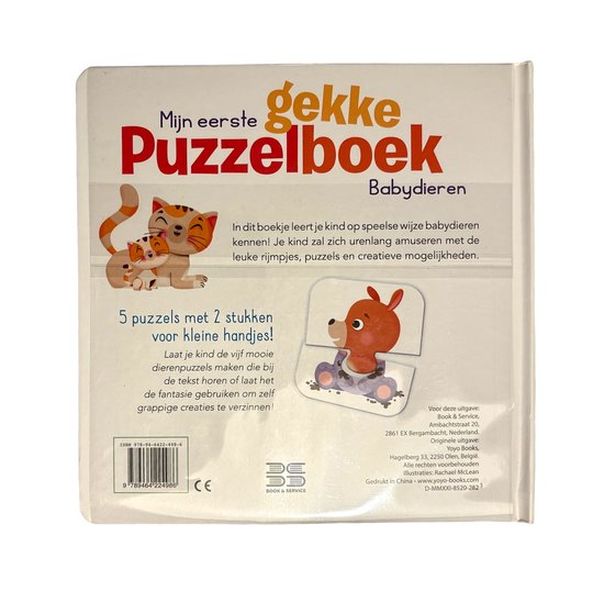 Mijn eerste gekke puzzelboek - Babydieren - 5 puzzels met 2 stukken
