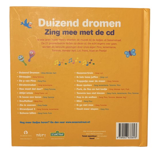 Sesamstraat - boekje - liedjes boek -duizend dromen