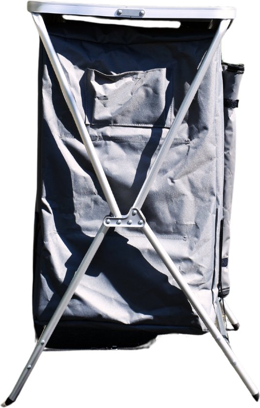 Opvouwbare Aluminium Inklapbare en Zeer Licht en Duurzaam Campingkast Met 3 Planken - 60 x 50 x 90 cm
