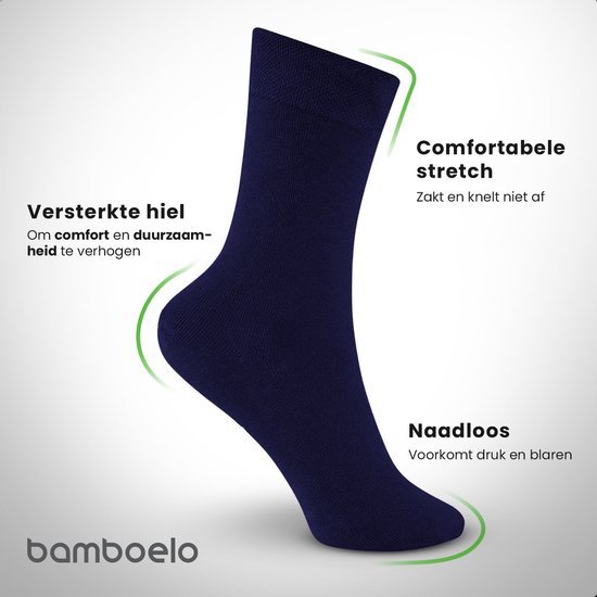 Nestly - Emre Socks - 12 paar Bamboe Sokken - Bamboelo Sock - Maat 39/42 - Purper - Naadloze Sokken