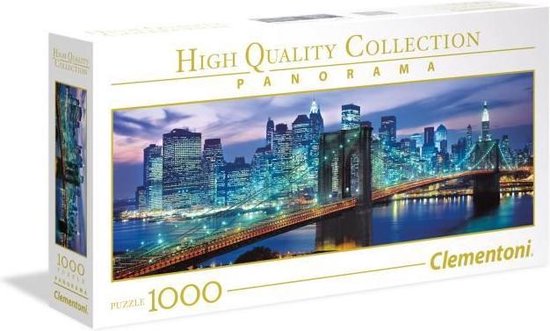 Clementoni Puzzels voor volwassenen - New York Brooklyn Bridge, Panorama Puzzel - 1000 Stukjes