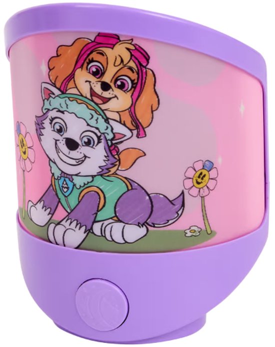 PAW Patrol Meisjes Nachtlampje/Wandlamp - 17,5 x 13,5 cm - Kinderkamer LED Lamp - Skye & Everest Verlichting