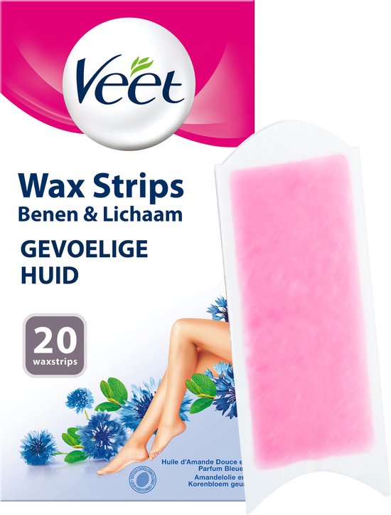 Veet Ontharingsstrips Benen & Lichaam Gevoelige Huid Easy-Gelwax - 20 stuks