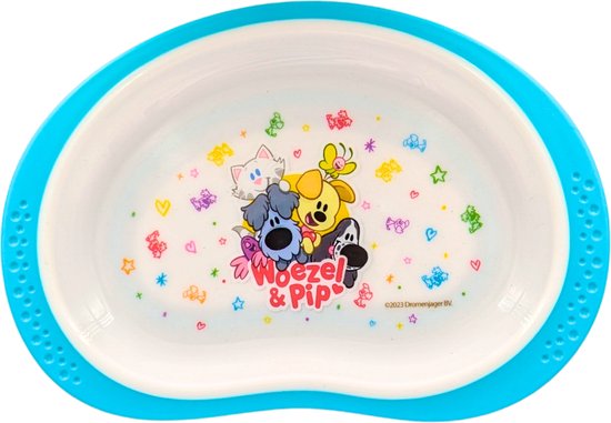 Woezel en Pip Kinderbestek Set met Hartvormig Bord - BPA-Vrij - Geschikt voor Jongens en Meisjes vanaf 6 Maanden